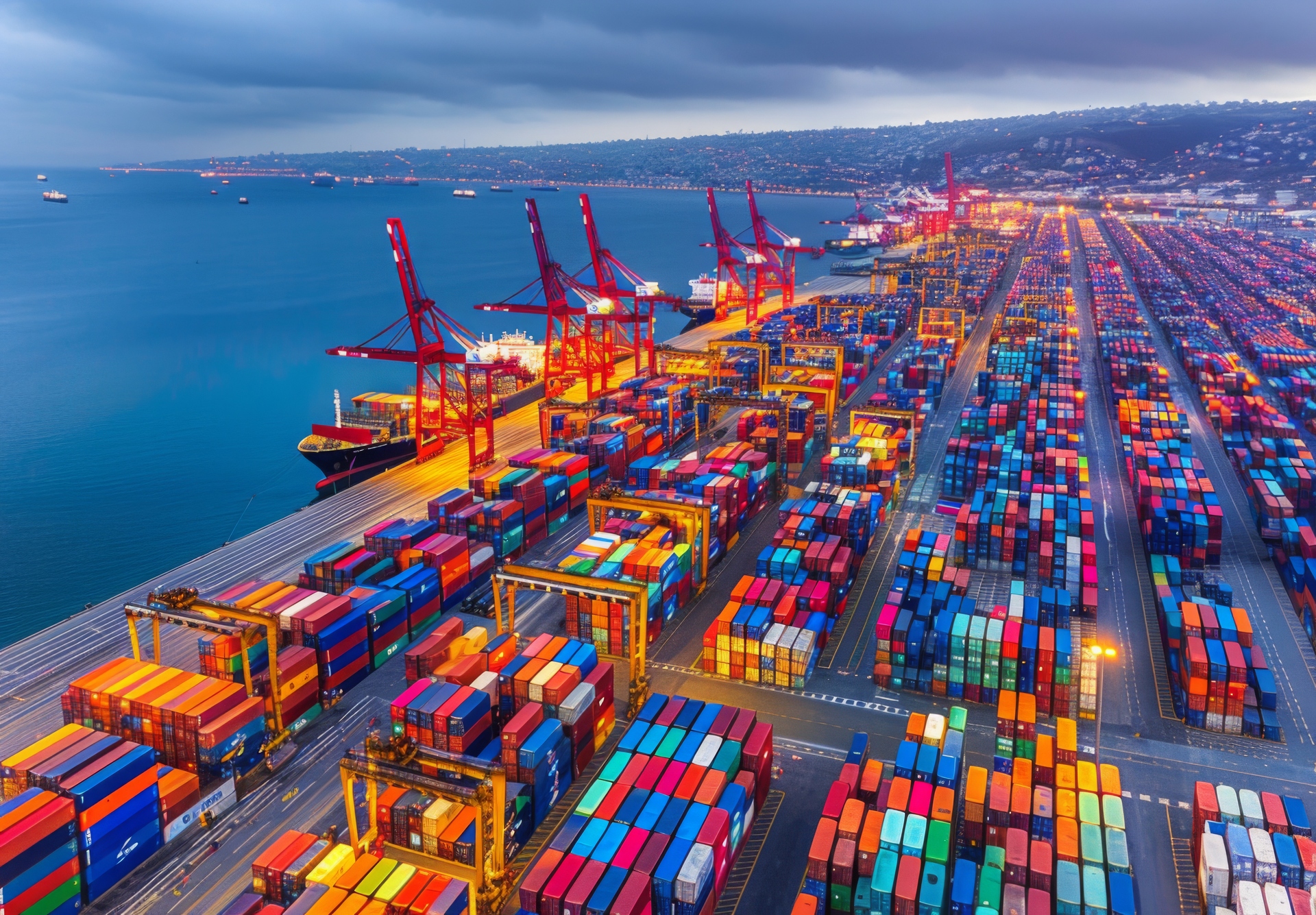 This image has an empty alt attribute; its file name is 1920-expansive-shipping-port-at-dusk-with-container-ships-docked-and-cargo-cranes-towering-over-stacks-of-colorful-containers-1.jpeg