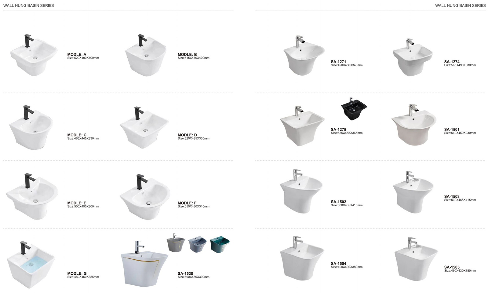 SONNE Wall Hung Basin Series